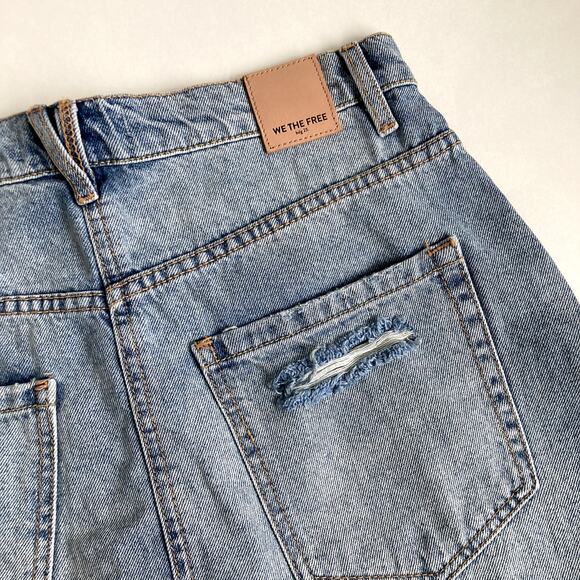 We The Free Distressed Denim Jean Skirt - 30 - Picture 7 of 11